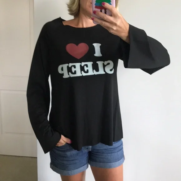 Black ‘I Love Sleep’ Top - Picture 2 of 8
